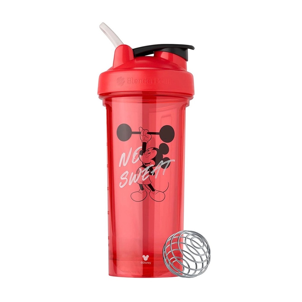 Blender‎ Bottle Pro28 Protein Shaker Disney Mickey Mouse No Sweat Mixer Red 28oz
